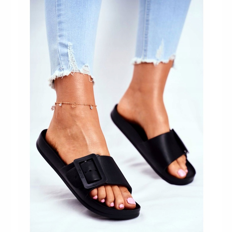 Pantuflas de Mujer Big Star con Hebilla Negra FF274A389 negro 3 Pantuflas de Mujer Big Star con Hebilla Negra FF274A389 negro 3