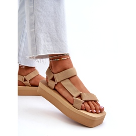 Ideal Shoes Sandalias con Plataforma para Mujer, Beige 2