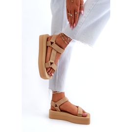 Ideal Shoes Sandalias con Plataforma para Mujer, Beige 3