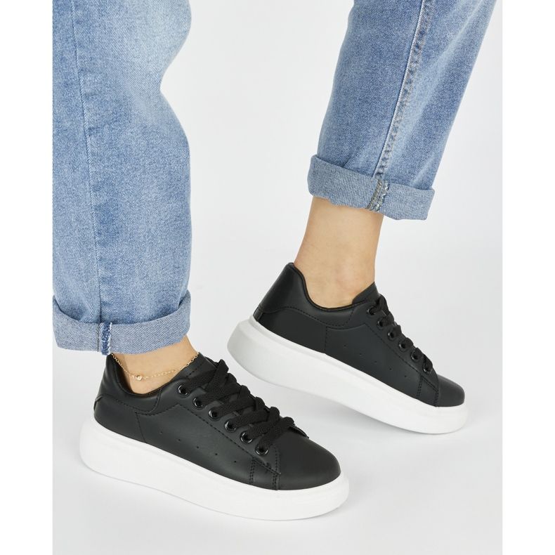 Deportivas mujer plataforma negras negro 2