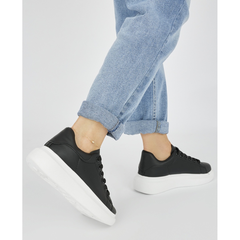 Deportivas mujer plataforma negras negro 1