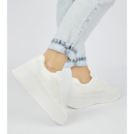 Deportivas plataforma mujer blancas blanco 3