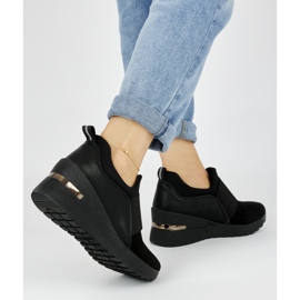 Zapatillas cuña mujer negras negro 1