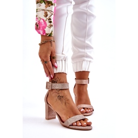 Sandalias De Tacón Alto Brillantes, Oro Rosa dorado 1 Sandalias De Tacón Alto Brillantes, Oro Rosa dorado 1