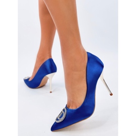 Malconi Tacones azules con decoración de cristal. 3
