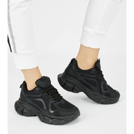 Zapatillas negras con suela gruesa negro 1