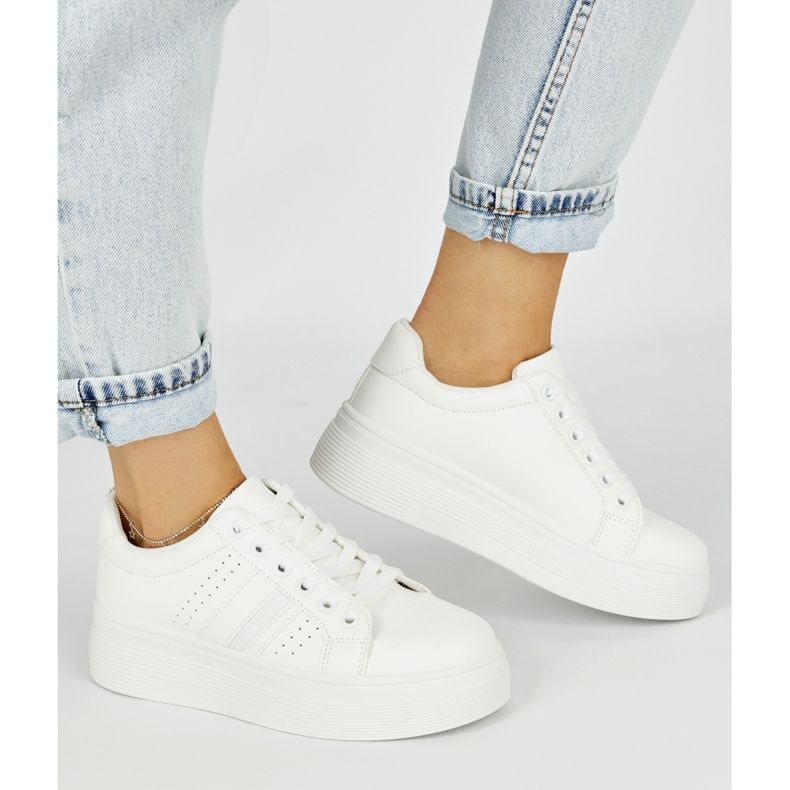 Zapatillas deportivas blancas con plataforma Zapatos de moda