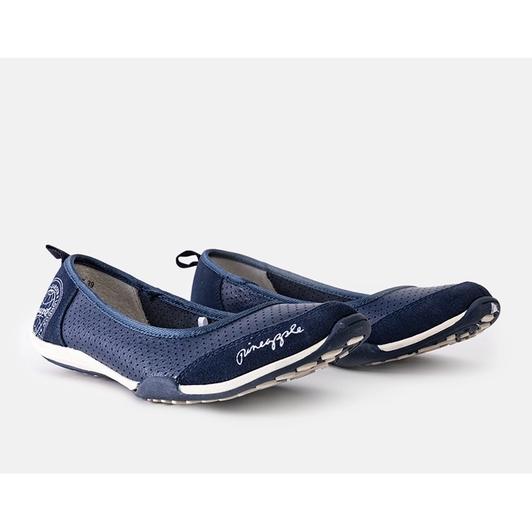 Bailarinas Wascana de piel azul marino 1