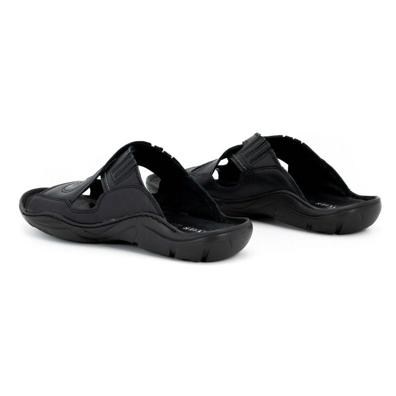 Olivier Flip para hombres: flujos hechos de cuero natural 400mp negro 4