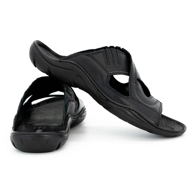Olivier Flip para hombres: flujos hechos de cuero natural 400mp negro 2