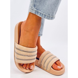 Chanclas Lynne Beige con pedrería 3
