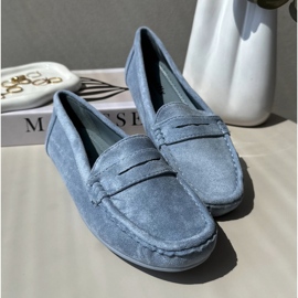 Mocasines Lenvie de ante azul para mujer 2 Mocasines Lenvie de ante azul para mujer 2