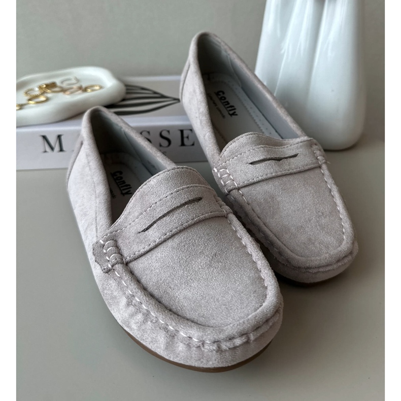 Confly Mocasines de gamuza femenina gris lila lenvie 2