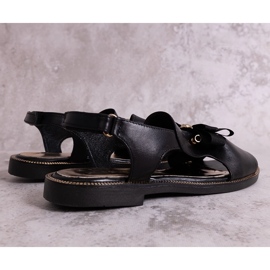 Sandalias negras con lazo y circonitas KARINO negro 4