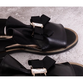 Sandalias negras con lazo y circonitas KARINO negro 5