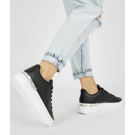 Deportivas plataforma mujer negras negro 3