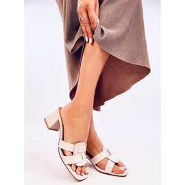 Chanclas tacón elegantes Lafar Beige 4