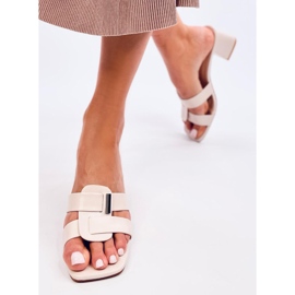 Chanclas tacón elegantes Lafar Beige 5