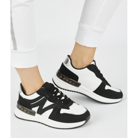 Zapatillas cómodas de mujer negras. blanco 2 Zapatillas cómodas de mujer negras. blanco 2