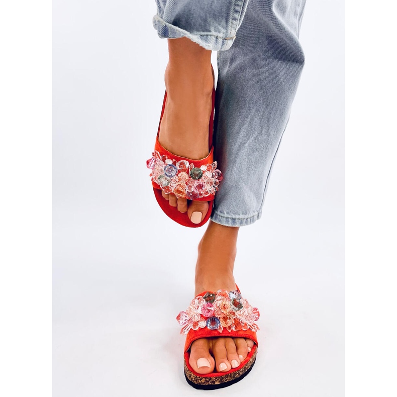 Chanclas de corcho con piedras Maliv Naranja 1