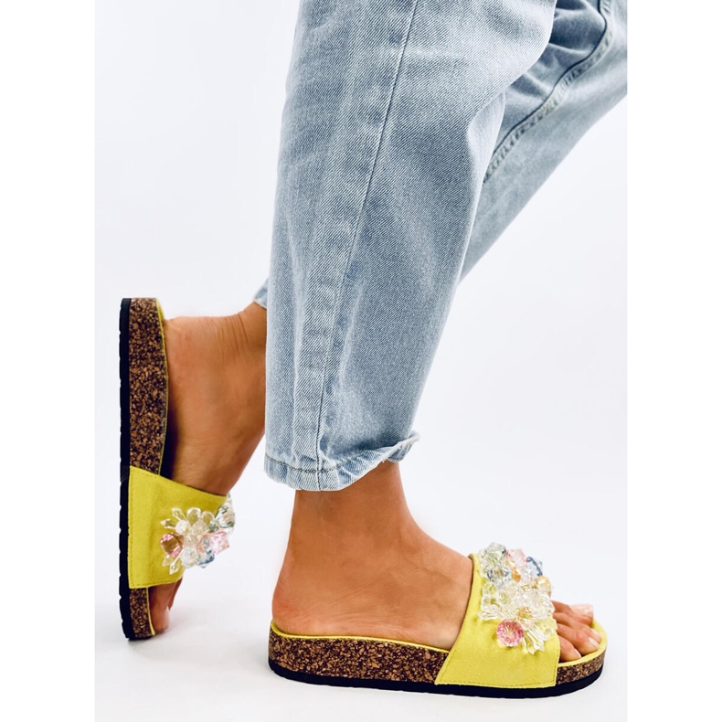 Chanclas de corcho con piedras Maliv Green verde 2