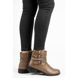 Yes Mile Botas con hebilla decorativa marrón 1