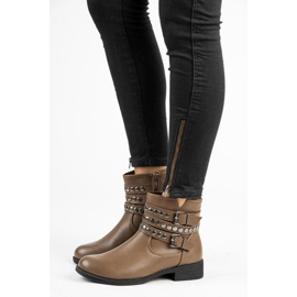 Yes Mile Botas con hebilla decorativa marrón 5
