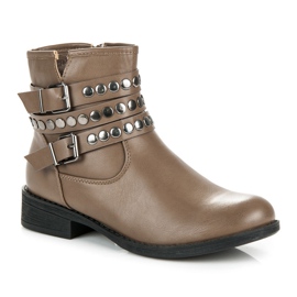 Yes Mile Botas con hebilla decorativa marrón 2