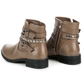 Yes Mile Botas con hebilla decorativa marrón 4
