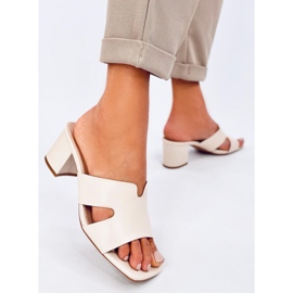 Mules de tacón Vallon beige 3