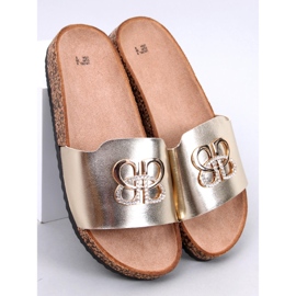 Pantuflas Ibanei LT.GOLD de corcho con strass dorado 1