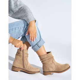 Botines mujer ante beige 3
