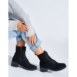 Botines de mujer negros con cordones y tacón bajo 3