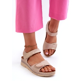 Evento Sandalias Mujer con Velcro, Beige 1