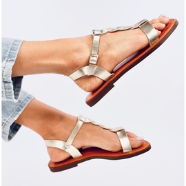 Sandalias mujer Pourta Oro dorado 5
