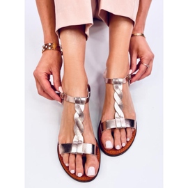 Sandalias mujer Pourta Champán dorado 5