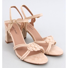 Sandalias tacón beige 5
