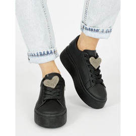 Deportivas plataforma mujer negras negro 3