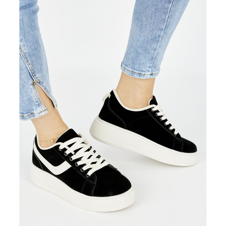 Zapatos plataforma mujer ante negro 2