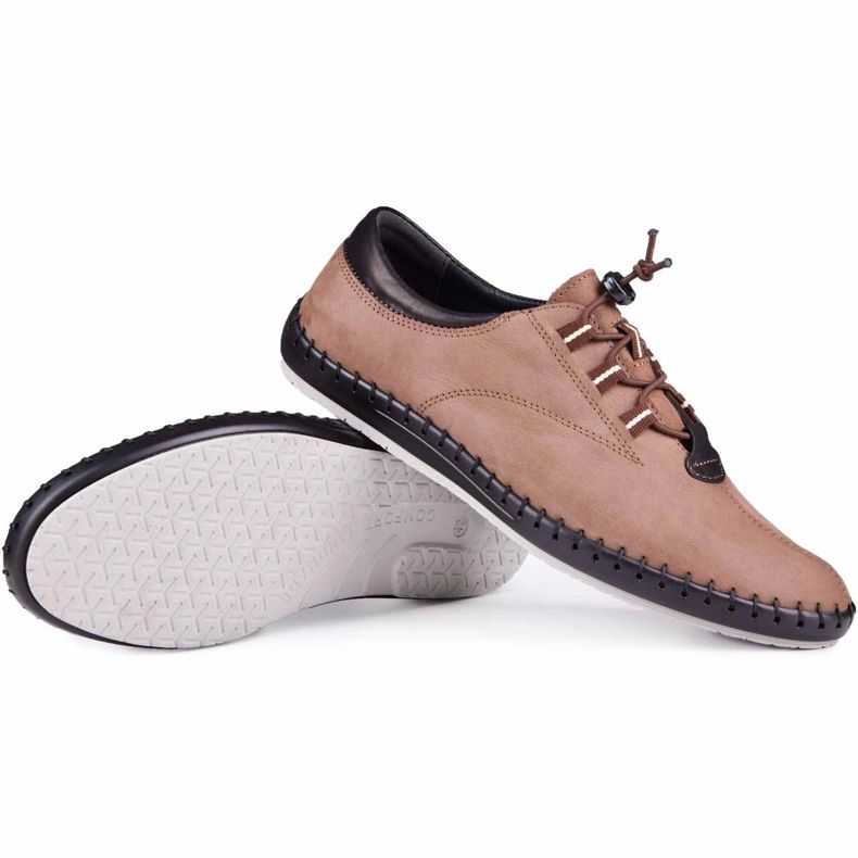 Kampol Zapatos casual hombre 337 / OL marrón beige 2