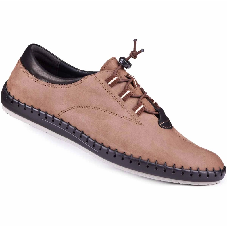 Kampol Zapatos casual hombre 337 / OL marrón beige 1