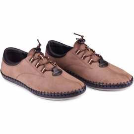 Kampol Zapatos casual hombre 337 / OL marrón beige 7