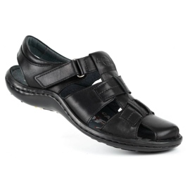 Kampol Sandalias hombre piel 220KAM negro 2