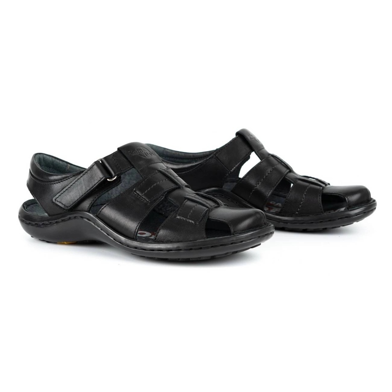 Kampol Sandalias hombre piel 220KAM negro 3