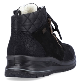 Botas aislantes mujer Rieker L7701-00 de piel impermeable negra negro 1