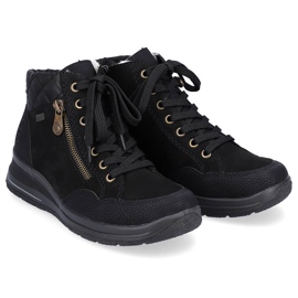 Botas aislantes mujer Rieker L7701-00 de piel impermeable negra negro 3