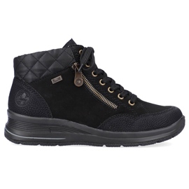 Botas aislantes mujer Rieker L7701-00 de piel impermeable negra negro 6