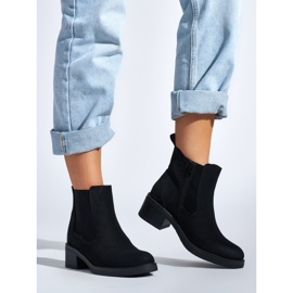 Botines negros de tacón bajo para mujer 1