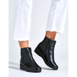 Botas cuña negras cómodas negro 1