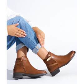 Botas de mujer marrones con tacón bajo marrón 3